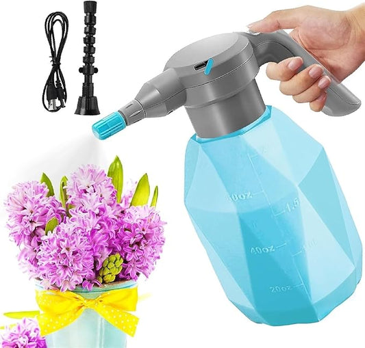 0.53Gal/2L Battery Powered Sprayer - Electric Spray Bottle Plant for Indoor/Outdoor, Portable Garden Sprayer with USB Rechargeable Handle for Yard Lawn(Blue)