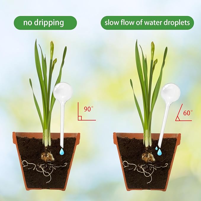 Gddochn 12 Pcs Clear Plant Watering Globes,Garden Plastic Self-Watering Bulbs,Automatic Watering Globes for Plant Indoor Outdoor