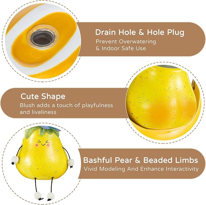 Cute Hanging Planter Pot for Indoor - Swing Smiley Planter for Outdoor Plants - Ceramic Succulent Plant Pot with Face