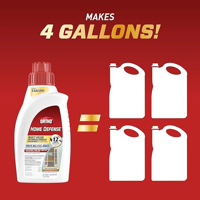 Ortho Home Defense Insect Killer for Indoor and Perimeter Concentrate - Kills Ants, Cockroaches and Spiders, 32 fl. oz.(Pack of 2)
