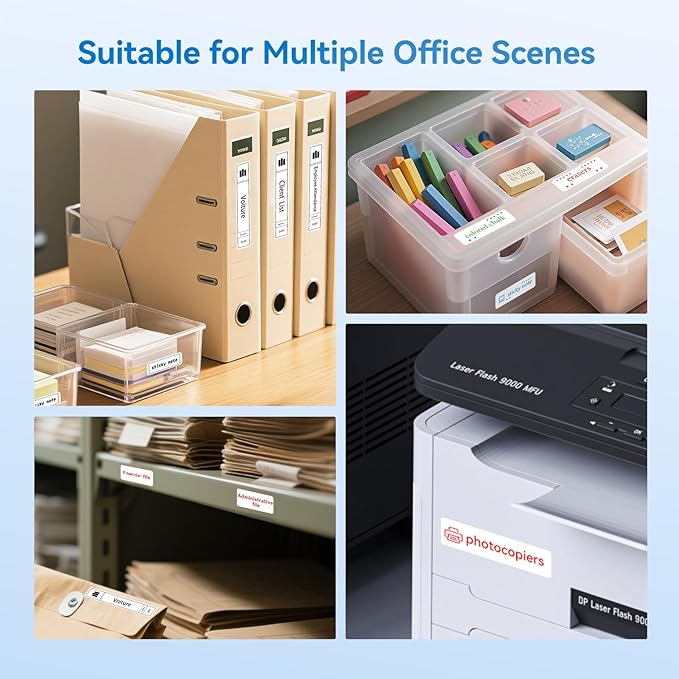 NIIMBOT Thermal Transfer Labels 0.55''x4.72'', for N1(B18) Label Maker, Long Storage Time, for CD DVD Cases Warehouse Labeling, White(14mmx120mm)
