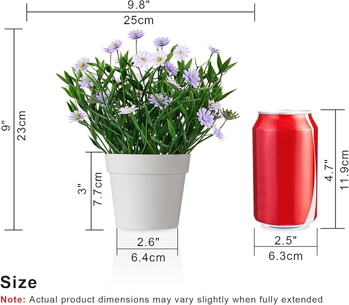 Fake Plants Daisy for Bathroom Decor, Small Potted Artificial Plants Indoor for Shelf Desk Home Bathroom Farmhouse Room Coffee Table Decor, Purple