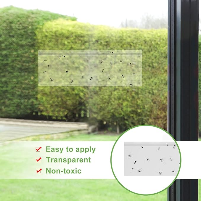 LFSYS 35XL Pack Window Fly Trap, Fruit Fly Traps for Indoors, Fly Trap Indoor Clear, Fly Paper Sticky Strips