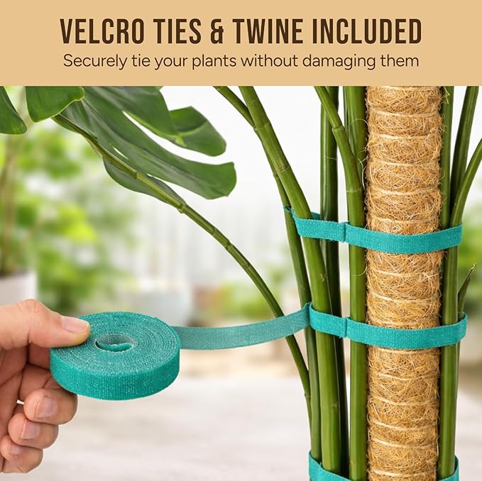 Craft911 Moss Pole Monstera Plant Support – 48” Bendable Moss Pole Monstera Plant Support, Plant Stakes for Indoor Plants, Tall Plant Sticks Support for Climbing Plants