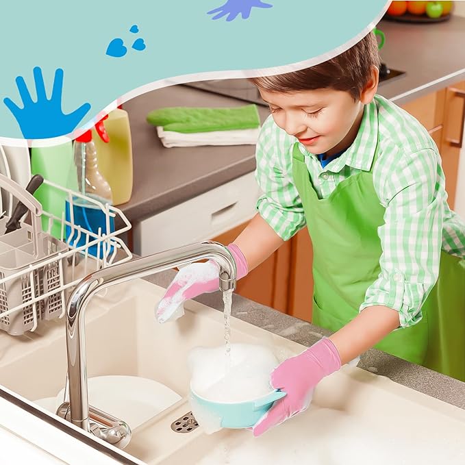 Kids Disposable Nitrile Gloves for 4-10 Years, Suitable for Cooking, Gardening, Painting, Powder and Latex Free-100 PCS
