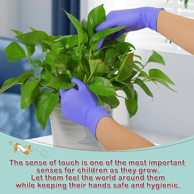 Kids Disposable Nitrile Gloves for 4-10 Years, Suitable for Cooking, Gardening, Painting, Powder and Latex Free-100 PCS