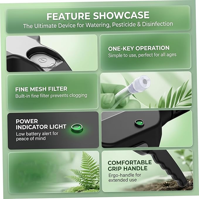 Electric Spray Bottle 2000ml, Rechargeable Plant Mister with Dual Spray Modes & Long Nozzle, Ergonomic Water Sprayer for Indoor Plants, Home Gardening Electric Bottle