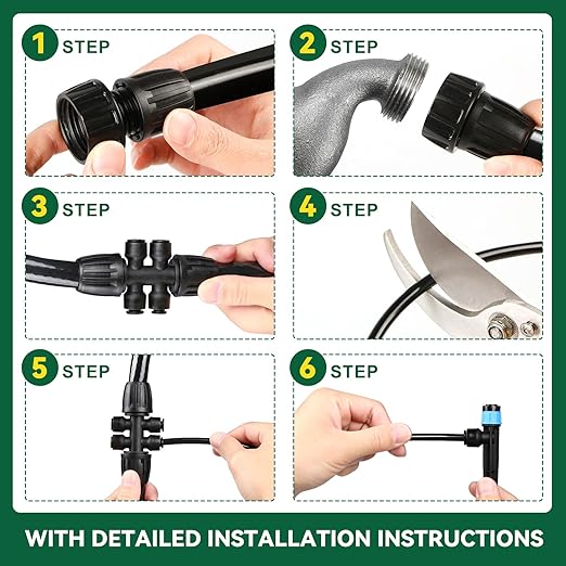 Drip Irrigation System for Garden, 2026-Upgraded Quick Connect Garden Watering Kit All-in-One with 1/2 inch 1/4 inch Irrigation Tubing for Garden, Lawn, Greenhouse, Raised Beds (126FT)