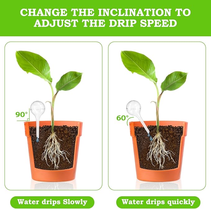 Plant Watering Globes, 12PCS Self Watering Globes, Plastic Self Watering Bulbs, Plant Self Watering Devices, Automatic Watering System for Potted Plants