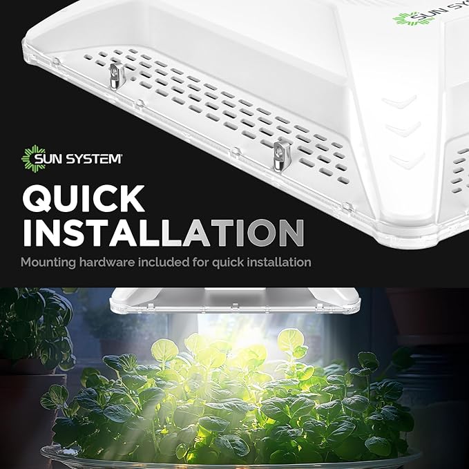 Sun System P2000 HelioGrow LED Grow Light for Indoor Plants - 200 Watt, High Efficiency Full Spectrum Dimmable Diodes, Daisy Chain up to 512 Units, 2 Year Warranty, Mounting Hardware Included