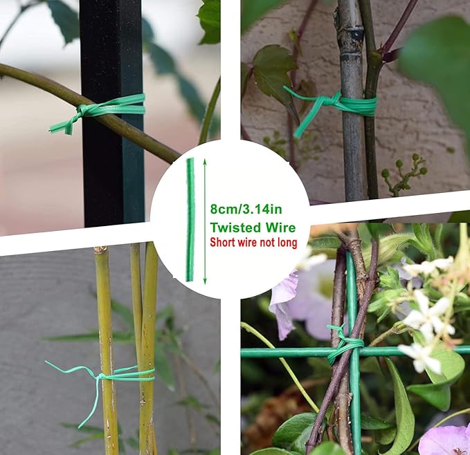 Garden Stakes 13.7 Inch 72 Pack, DIY 4ft 5ft 6ft 7ft 8ft Tomato Stakes Plastic Coated Metal Plant Sticks Stakes Supports for Indoor Outdoor Plants Vegetable