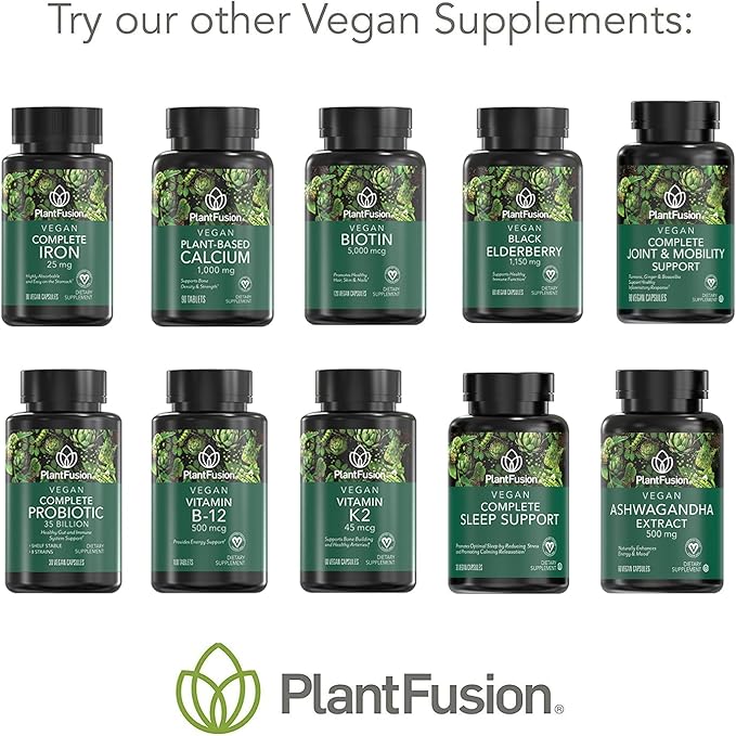 PlantFusion Vegan Vitamin D3 2000IU, Organic Vitamin D3, Sourced from Vitashine Plant Based Lichen, Promotes Immune and Bone Health, 60 Tablets
