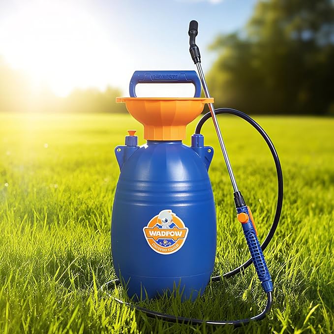 WADFOW 1.32 Gallon Pump Pressure Sprayer, Lawn & Garden Water Spray Bottle for Pests Controlling, Garden Watering and Household Cleaning