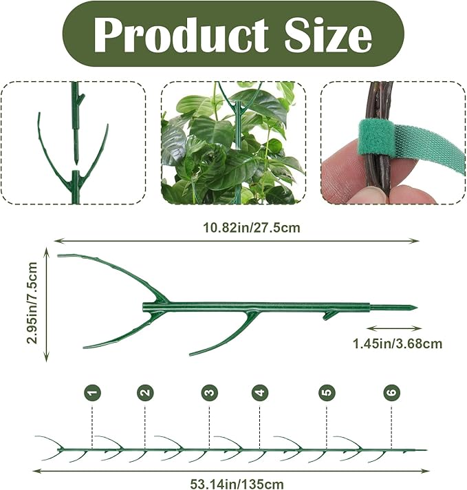 Qianyu 30 Pack Monstera Plant Support Stackable Plant Support Stakes Climbing Plants Holder Stick Garden Supports Pole Accessories for Indoor Outdoor Climbing and Potted Plants Pothos Philodendron