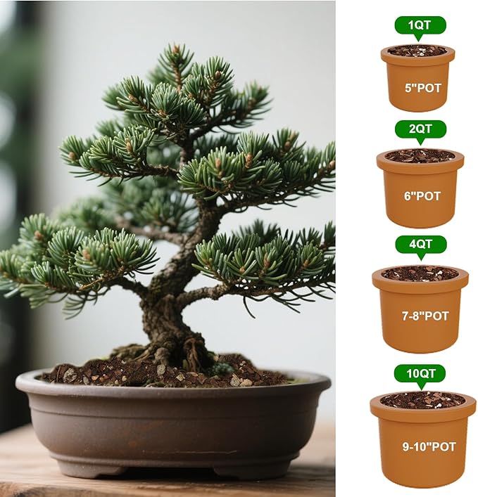 Premium Bonsai Soil Mix with Enhanced Aeration & Drainage 4qt - Professional Grade Potting Soil for Bonsai Pots