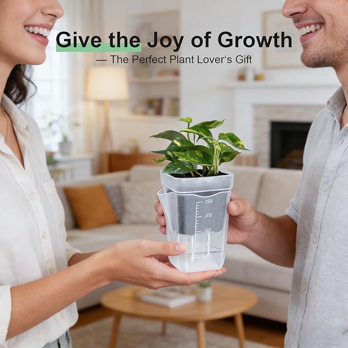 24 Pack 2" Small Self Watering Pots for Indoor Plants, Clear Plant Pots with Drainage & Water Level, Semi Hydroponic Pots for Propagation, African Violet, Cutting and Succulents