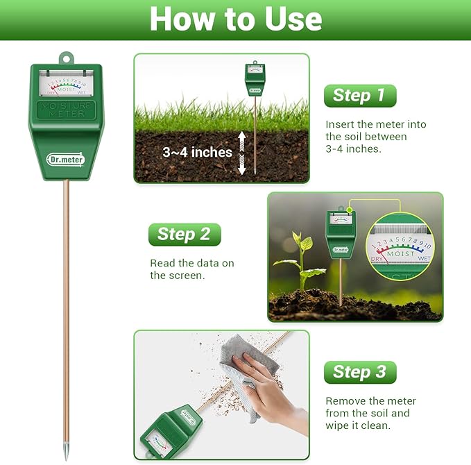 Dr.meter Soil Moisture Meter S10 Green + S10 Plus Blue