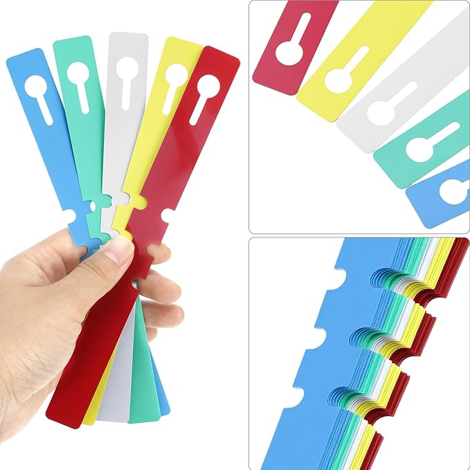 QWORK 500 Pcs Plant Labels, 5 Color Wrap Around Adjustable Plant Tree Hanging Tags, Large Writing Surface