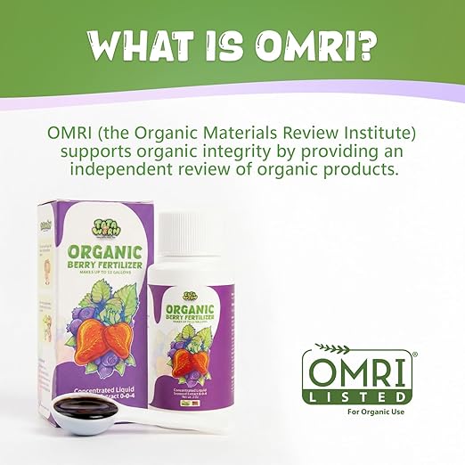 Organic Berry Fertilizer, OMRI Listed Concentrated Liquid Seaweed Extract, 2oz Kelp Plant Food Nutrient Boost Ideal for All Berries Bush Strawberry Blueberry Healthy Growth