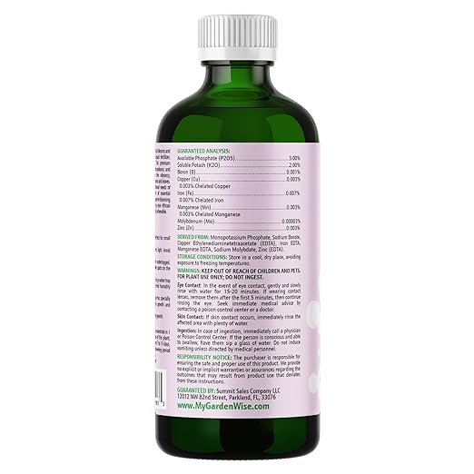 GARDENWISE 0-3-2 African Violet Fertilizer for Indoor Plants: Concentrated Plant Food – Plant Fertilizer, Bloom Booster for All Violets, Indoor Flowering Plants, Vigorous Growth and Blooming (16 OZ)
