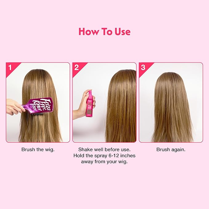 Red by Kiss Wig Spray, Extra Shine & Detangling Control for Remy, Human, Synthetic Hair, UV & Heat Protection, PH Balance & Long-Lasting Fragrance (2oz, Detangling)