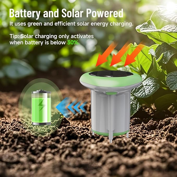 Smart 3-in-1 Soil Moisture/Temperature/Fertility Meter for Plant, Digital Soil Sensor with Tuya/Smart Life APP Push Notification, GreenVation Soil Test Kit for Garden/Farming/Lawn