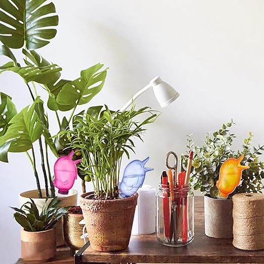 8 Pack Self Watering Spike,Plant Watering Globes Automatic Drip Irrigation Self-Watering Stakes Moist Roots for Indoor Outdoor Plants,Bird Shape