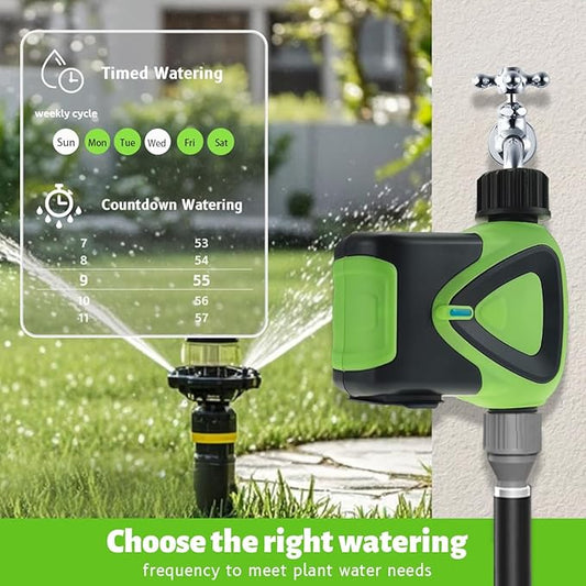 Water Timer for Garden Hose, 2.4GHz WiFi Smart Hose Sprinkler Timer with Tuya/Smart Life App, GreenVation Plant Automatic Watering System for Yard Outdoor Irrigation (WiFi Solution)