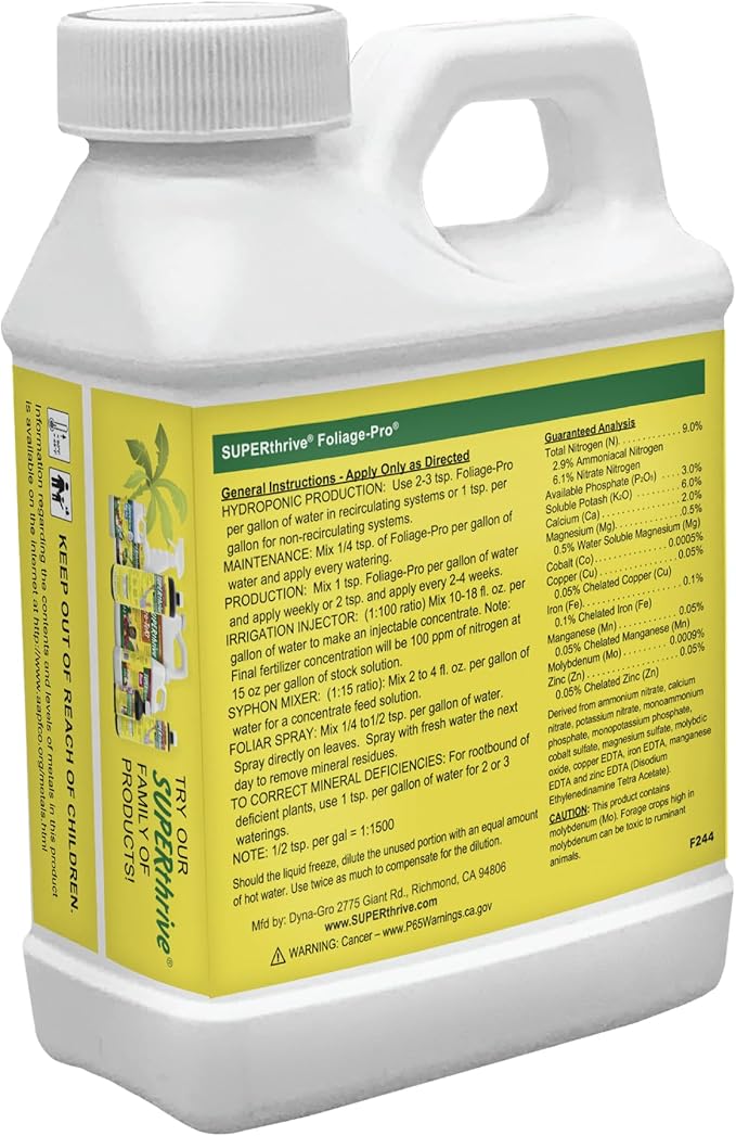 Dyna-Gro DYFOL008 Foliage Pro, White, 8 oz