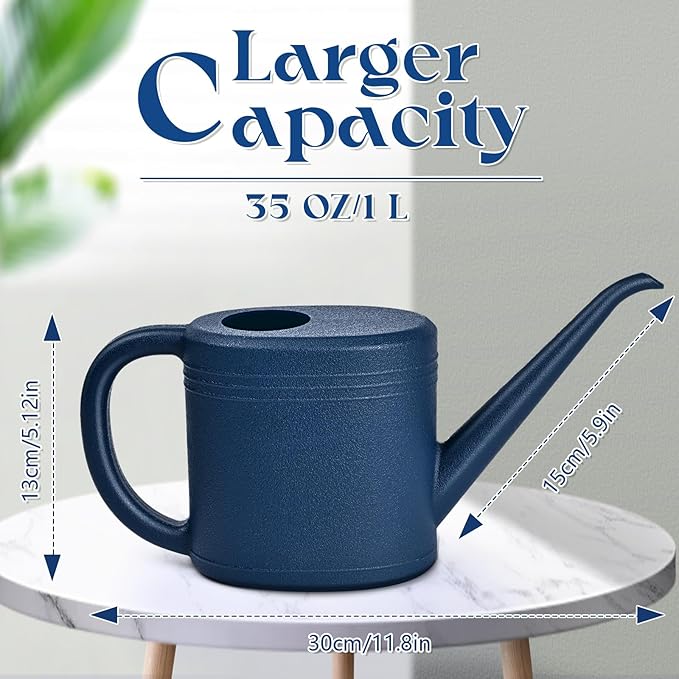 Watering Can - for Indoor and Outdoor Plant Garden - 1/4 Gallon - Navy Blue