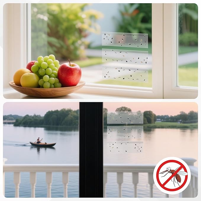 LULUCATCH Window Fly Trap, 12 Pack Fruit Fly Traps for Indoors, Sticky Gnat Trap Bug Trap, Non-Toxic Odorless Flying Insect Trap, Pet Safe Pest Control for Fruit Fly, Mosquitos, Fungus & Flying Insect