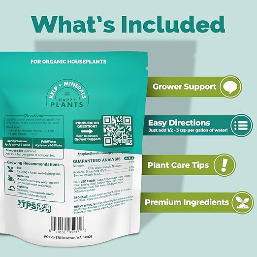 Granular Indoor Plant Food – Slow Release Fertilizer for Lush Growth & Greener Leaves, 6 oz