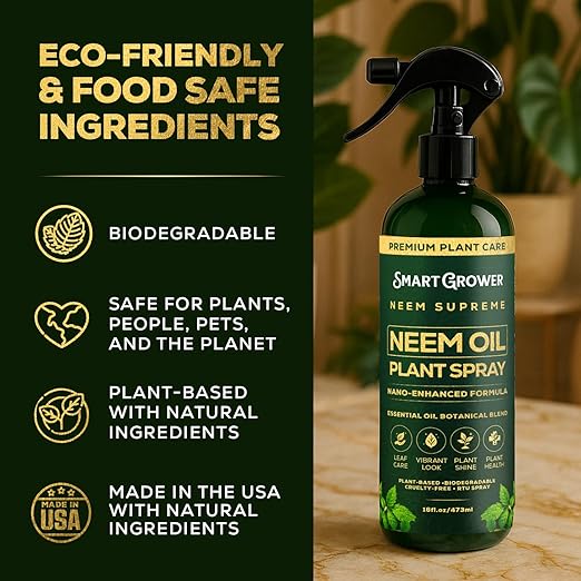 Neem Oil Spray for Plants Botanical Blend – Plant Wash with Natural Essential Oils, Simple Ready-to-Use Plant Spray for Gardens, Houseplants, Indoor & Outdoor Plants – 16 oz