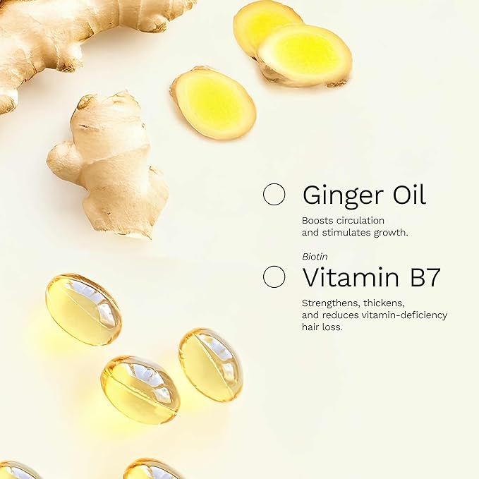 Ginger Root Extract | Growth Stimulating Drops and Hair Loss Control | Serum Vegan Energizing Hair Elixir | Be Powerful (4 fl oz)