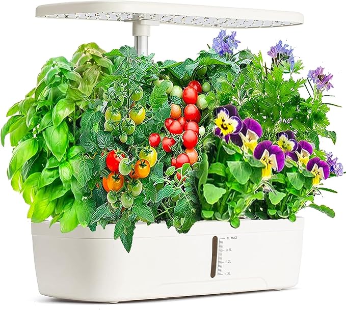 Hydroponics Growing System,12 Pods Hydroponics Growing System kit, Indoor Herb Garden Kit Indoor Gardening Grow System with Grow Light, Automatic Timer, Height Adjustable, Home Kitchen Gift