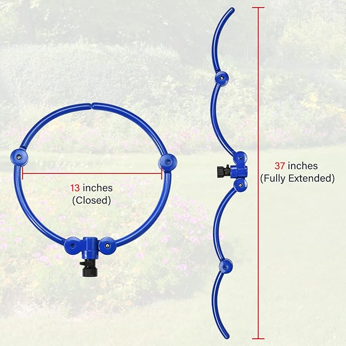 ZZM 360°Tree Water System Tree Watering Ring Circle Sprinkler and Irrigation System Targeted Water with Y Hose Splitter for New Tree Outdoor Plants Raised Garden Beds Shrubs (Small)