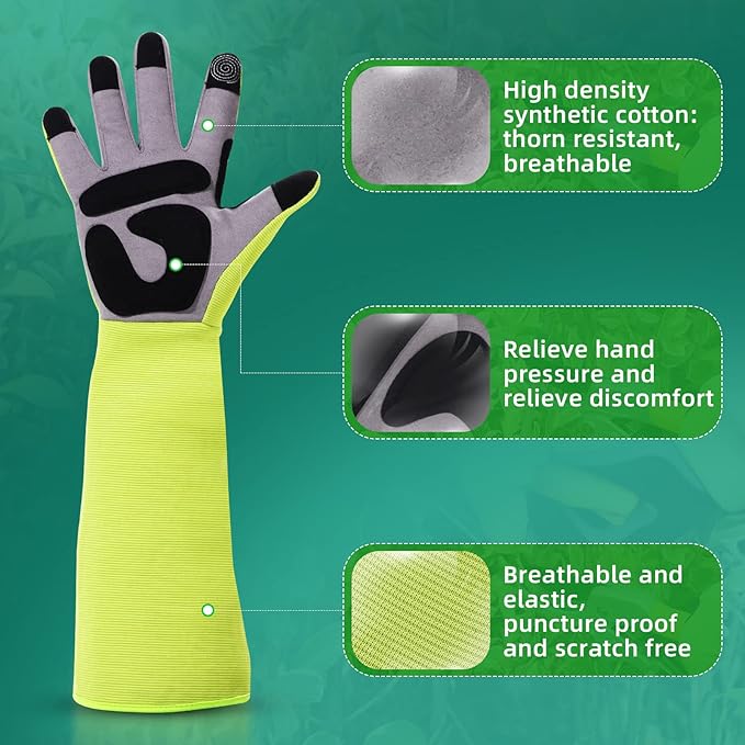 Gardening Gloves, Thorn Protective, Forearm Protection, Yard Work, Pruning, Outdoor Activity, Comfortable