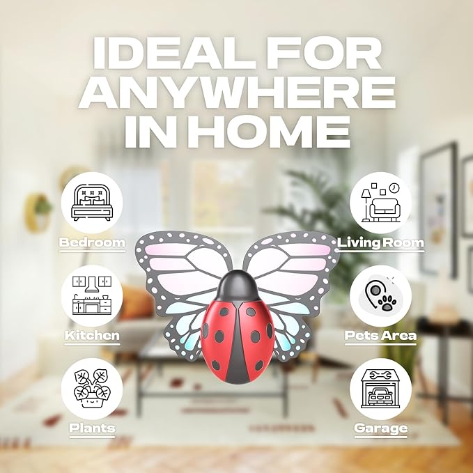 Fly Trap Indoor, Plug in Flying Insect Trap, Effective Fruit Fly Traps for Indoors, House Indoors Fly Trap for Fruit Flies, Gnats, Moths and Other Flying Houseflies(1 Device + 3 Pair of Glue Cards)