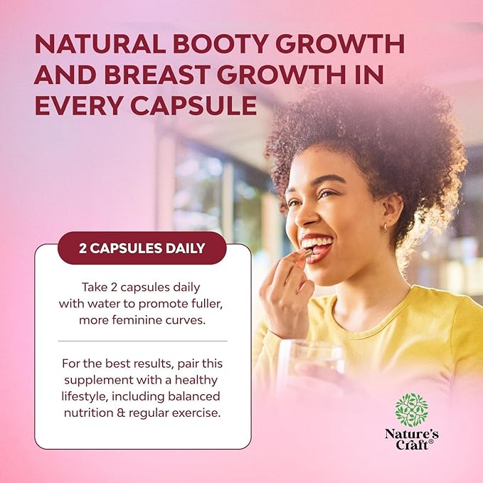 G-Curve Butt and Breast Growth Capsules - Horny Goat Weed Muira Puama & Maca Root for Butt Growth Support - Advanced Herbal Formula - Supports Bigger Butt & Bigger Breast - Easy to Swallow - 60 Count