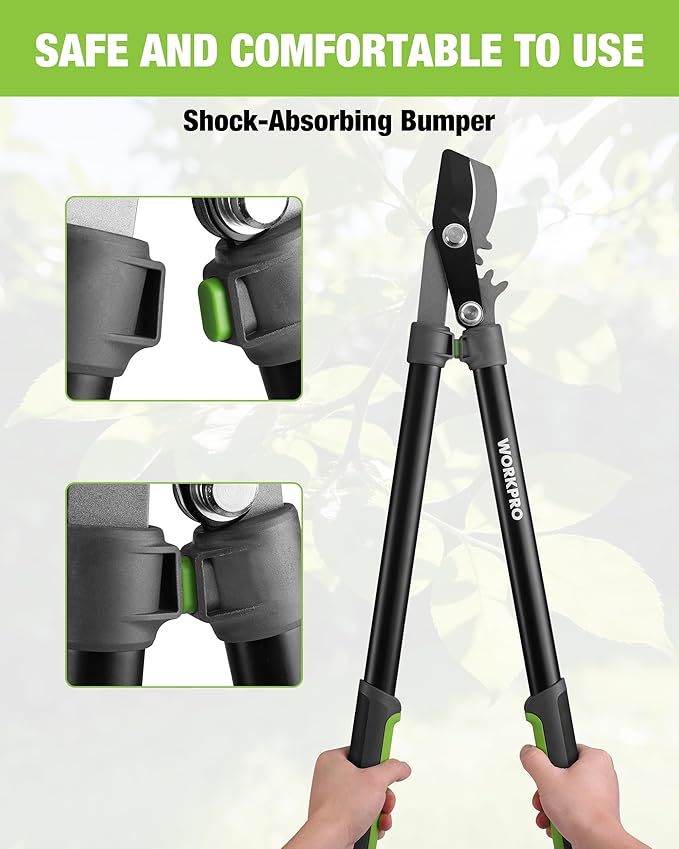 WORKPRO Bypass Lopper for Gardening, 28" Branch Cutter with 1.5" Cutting Capacity, Heavy Duty Pruning Shear Featuring Gear System for Tree Trimming, Tree Cutter Handheld with SK5 Blade