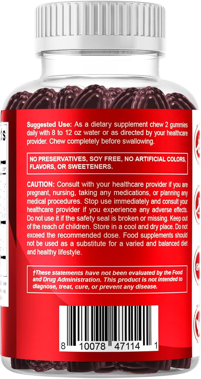 Vitamatic 2 Pack Cranberry Gummies with D-Mannose, Probiotics, Vitamin C – Plant-Based Botanical Extract – Vegan, Non-GMO – 60 Count