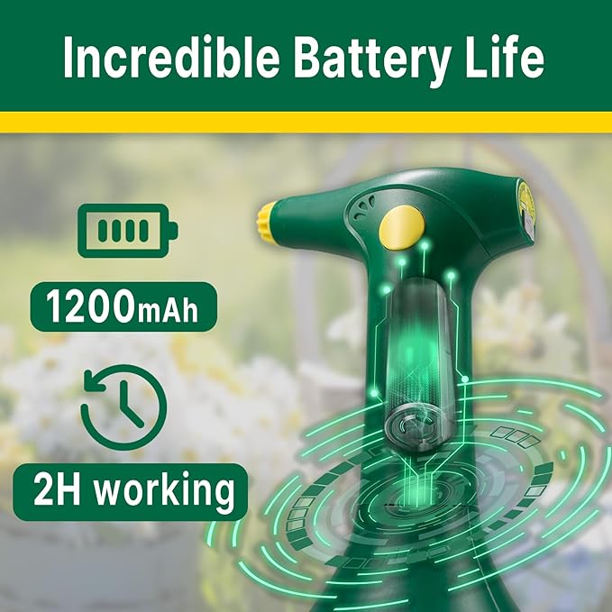 T TOVIA:Electric Sprayer, 1 Liter USB-C Battery Spray Bottle Powered, Rechargeable, Portable Garden ，Plant Misters for Inside， Outdoor and Indoor Plants,Cleans and Gardens, Handheld