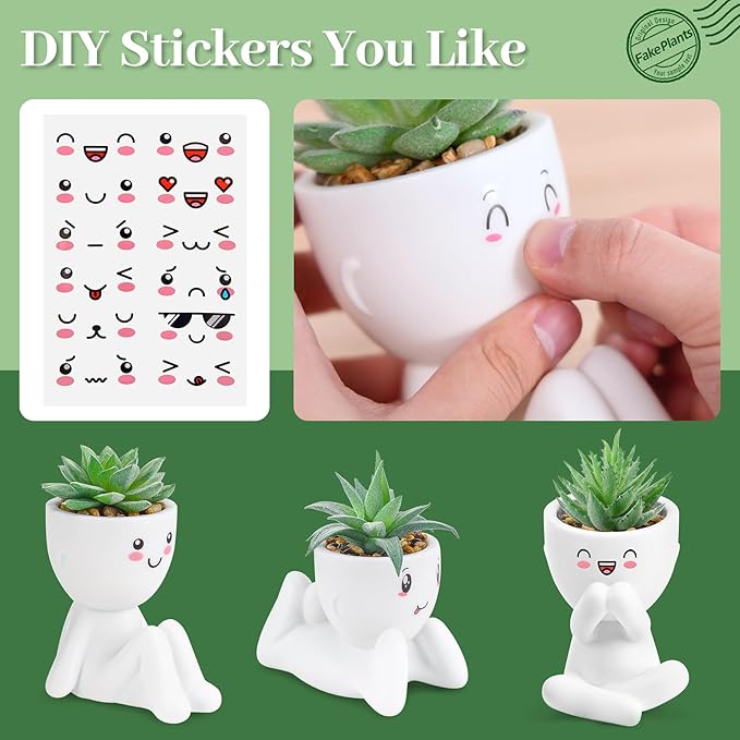 Der Rose 3 Pack Fake Plants for Office Desk Accessories Artificial Succulents Plants for Room Bathroom Home Decor for Women