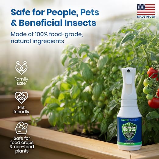 AgroMagen, GrowSafe Bio-Pesticide, Organic and Natural Miticide, Fungicide and Insecticide (Ready-to-Use 24 fl.oz)