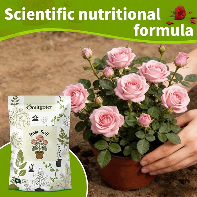 Rose Soil Potting Soil 10qt- Natural Organic Potting Mix for Roses, Superior Drainage & Breathability, Nutrient-Rich Formula to Support Healthy Rose Growth