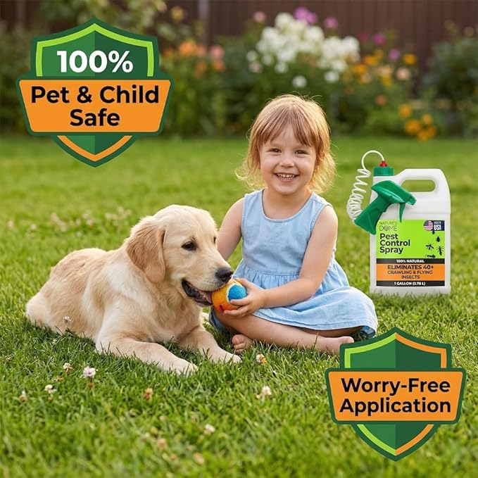 Nature’s Dome Pest Control Spray 1 Gallon | Natural Ant Killer & Bug Spray for Indoor & Outdoor Use | Eco-Friendly Bug Spray for Flea, Ticks, Ant & Mosquitos | Safe for Pets and Kids