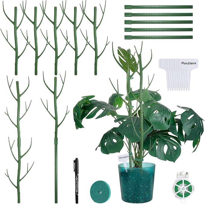 5 Pack Stackable Monstera Support Twig Plant Stakes, Plant Support Stakes for Indoor Outdoor Plants Holder Sticks for Climbing Plants Monstera Pothos Philodendron