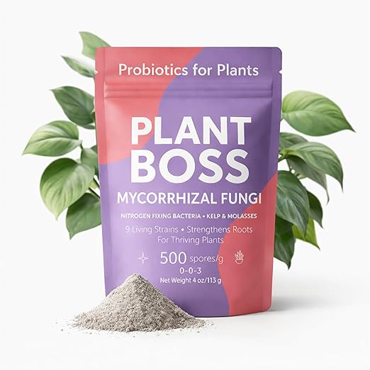 Plant Boss Mycorrhizal Fungi Root Booster – Premium Mycorrhizae for Houseplants, Flowers & Garden Plants – Improves Root Growth, Nutrient Uptake & Plant Health – 4 oz
