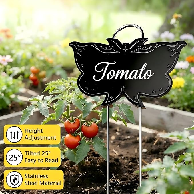 Metal Plant Labels 11in Tall 30 Pack Black Outdoor Waterproof Garden Label Large Garden Seed Stake Tags for Flowers Fruits and Vegetables