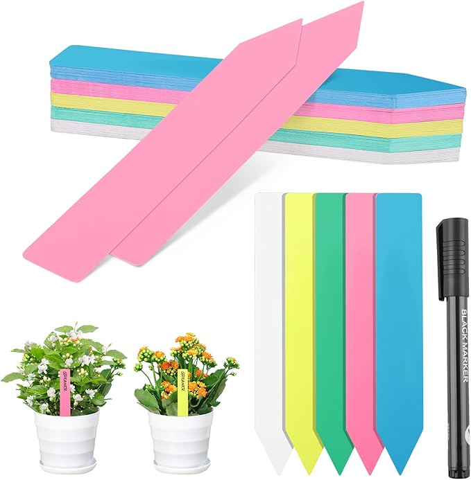 Greaner 6 Inch Plant Name Tags, 50PCS Plastic Garden Plant Markers, Plant Labels for Garden, Plant Identification Stakes for Indoor Outdoor Plants, Succulents, Trees, Herbs, Seeds, Vegetable(Colorful)
